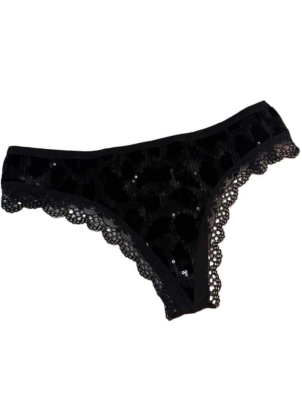 Victoria’s Secret 2019 NWT Very Sexy Black Sequin Thong Small